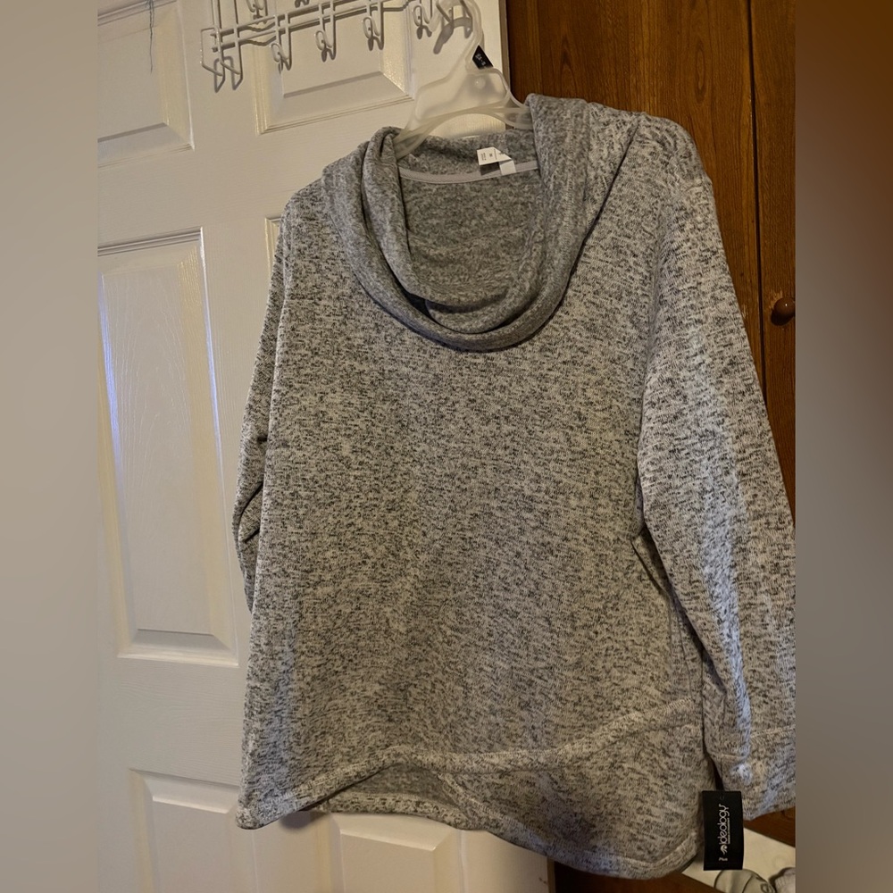 Heather Gray Cowl Neck Sweater